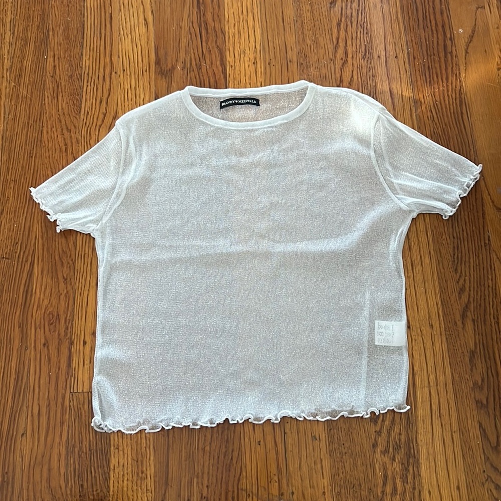 Brandy Melville Sheer Sparkle Tee